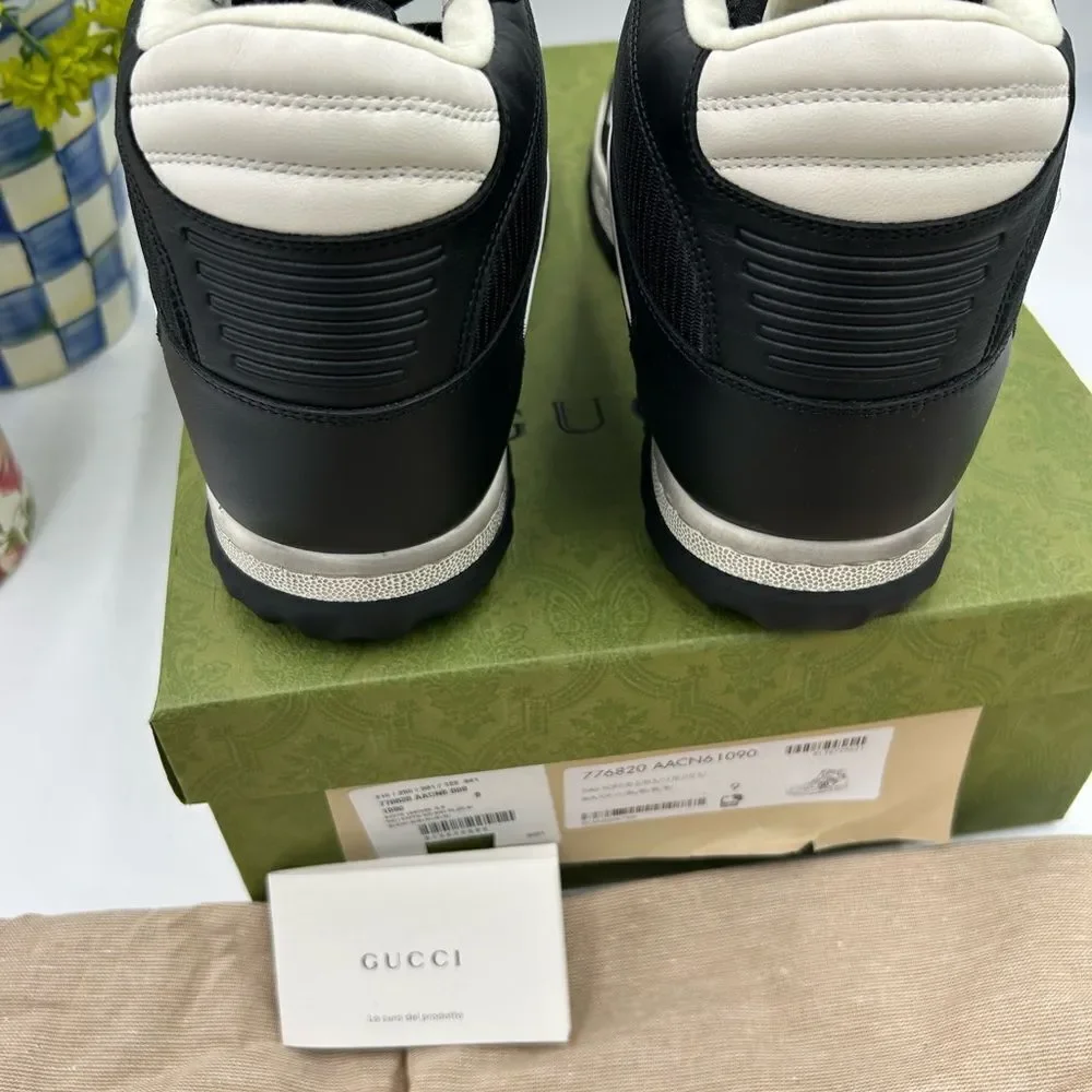 Men's Gucci, Mac 80 , high top leather sneakers size 9 made in Italy